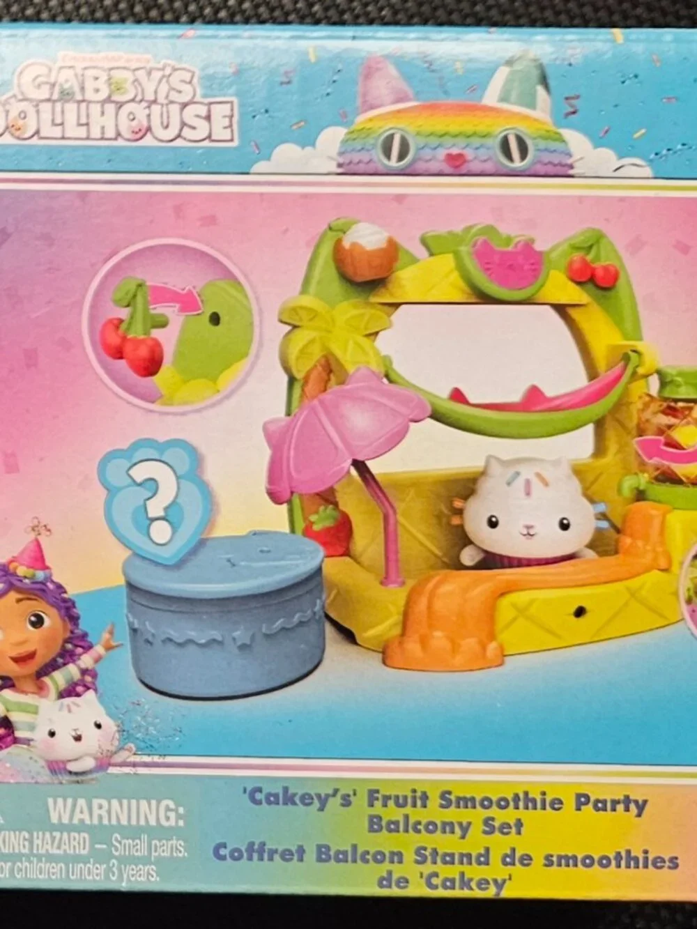 Gabby's Dollhouse Balcony Set (Lot of 3) Baby Box, Pandy Paws, & Cakey,